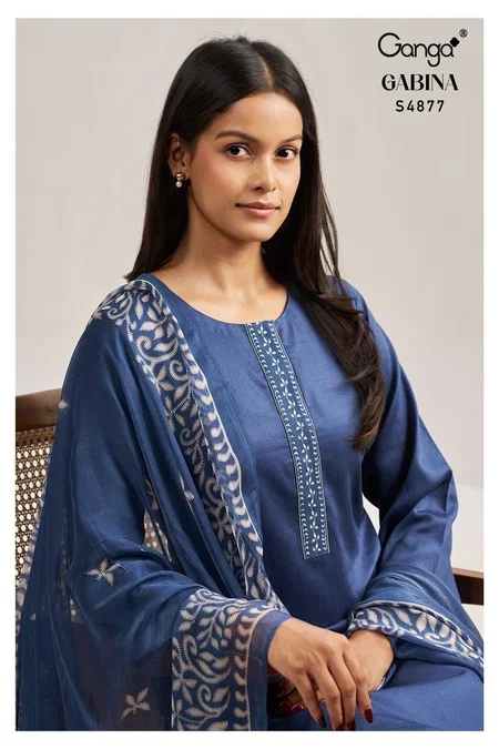 Gabina 4877 Ganga Cotton Satin Printed Salwar Kameez
